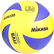 Mikasa MVA330 Volley Ball, Yellow/Dark Blue
