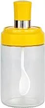 Cuisine Art Spice Jar With Spoon 240Ml, Clear-Yellow
