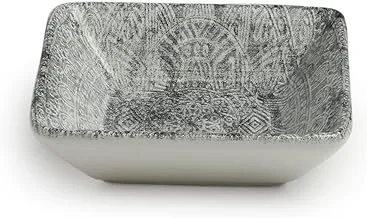 EDESSA Ginko Square Deep Bowl - 12cm - Versatile Porcelain Ceramic Serving Bowl