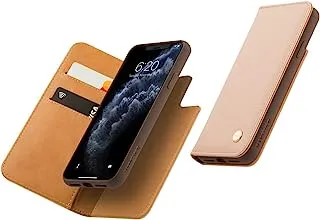 Moshi Overture iPhone 11 Pro Max Case | Vegan Leather Wallet Case, Military-Grade Drop Protection, Durable, Integrated Card Slots and Pockets, Wireless Charge Compatible - Luna Pink