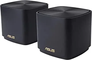 ASUS ZenWiFi XD4 Plus AX1800 WiFi 6 Mesh Router (Black 2 Pack), Coverage up to 5900 sq ft, Subscription-free Network Security, Built-in Parental Control, Instant Guard, VPN