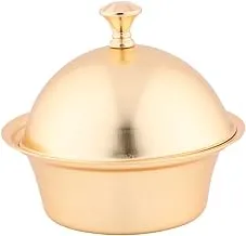 وعاء تمر حديدي دائري الشكل الحجم: صغير، اللون: ذهبي مطفي