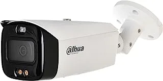 كاميرا داهوا الذكية 8 ميجابكسل ذات الإضاءة المزدوجة والردع النشط والبؤري الثابت WizSense Bullet Network Camera، أبيض