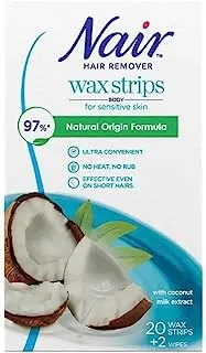 Nair Body Wax Strips Coconut, 20 Strips - Pack of 1