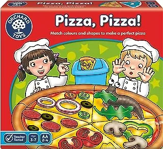 Orchard Toys Pizza, Pizza! Game, Educational Board Game For Preschoolers And Children Age 3-7, Shape Colour Toy