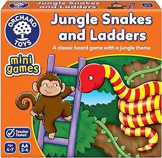 Orchard Toys Jungle Snakes And Ladders Mini Board Game, Multi Colour