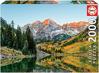 Educa - Maroon Bells, USA - 2000 Piece Jigsaw Puzzle - Puzzle Glue Included - Completed Image Measures 37.75