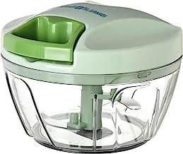 Al-Sunaidi SNHW-0484-S Manual Vegetable Slicer with Rope and Round Can, 12.5 x 9.3 cm Size, Green