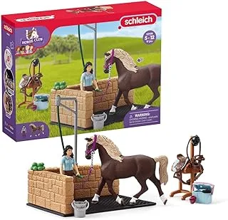 Schleich Horse Toys & Playsets – 13 Piece Horse Wash and Bath Stall Area, with Horse Figurine, Horse Groomer Action Figure, and Pony Accessories, for Girls and Boys Ages 5 and Above