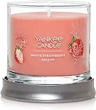 Yankee Candle White Strawberry Bellini Scented, Signature 4.3oz Small Tumbler Single Wick Candle, Over 20 Hours of Burn Time