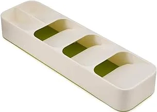 ECVV درج المطبخ درج منظم ملعقة أدوات المائدة فصل التشطيب صندوق تخزين أدوات المائدة المطبخ (أبيض)