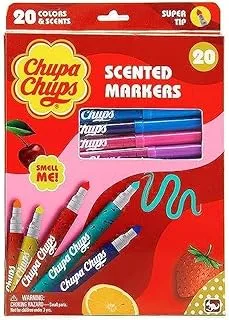 Kangaru Chupa Chups Scented SuperTip Markers 20-Pieces Set, Multicolor