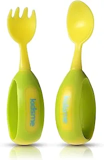 Kidsme Toddler Fork and Spoon Set, for baby girl/boy, from 9 months and above -Lime