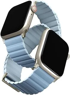 UNIQ REVIX PREMIUM EDITION حزام ساعة أبل مغناطيسي ذو وجهين 41/40/38 ملم - القطب الشمالي (القطب الشمالي/الأزرق الناعم)