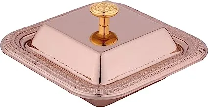 Al Saif Iron Square Shape Date Bowl Size: Small, Color: Champagne Gold