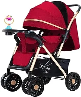 Dreeba Two Way Foldable Push Baby Stroller- A6-Red, with Storage Basket, Travel Stroller, Rear Breaks, Compact Foldable Design