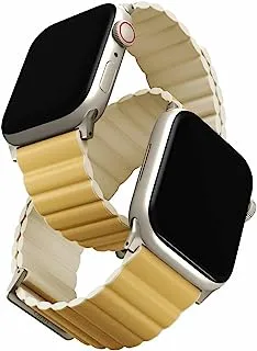 UNIQ REVIX PREMIUM EDITION REVERSIBLE MAGNETIC APPLE WATCH STRAP 49/45/44/42MM - CANARY (CANARY YELLOW/IVORY)