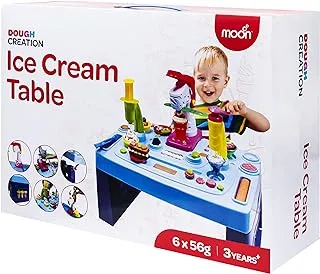 Moon Dough Creation Ice Cream Table Play Dough Set for Kids 6-Pieces, 56 g, Multicolor