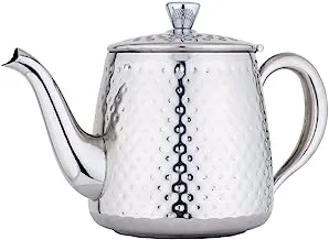 إبريق شاي زاد من الفولاذ المقاوم للصدأ بمقبض مجوف ، سعة 36 أونصة