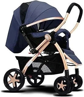 Dreeba Two Way Foldable Push Baby Stroller- 859H-Blue, with Storage Basket, Travel Stroller, Rear Breaks, Compact Foldable Design