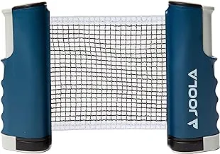 JOOLA Retractable Ping Pong Net - Ping Pong Net for Any Table - Portable Table Tennis Net and Post Set Stretches 5.75’ & Clamps to Any Table Up to 2” - Optional Racket and Ball Set, Games for Family