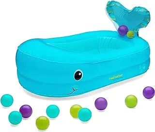 Infantino Whale Bubble Inflatable Bath Tub and Ball Set, Blue