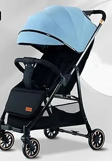 Dreeba One Way Foldable Push Baby Stroller- M676 Blue, Lightweight Stroller with Storage Basket, Travel Stroller, Rear Breaks, Compact Foldable Design