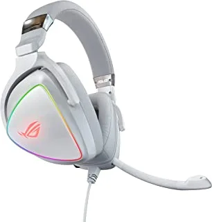 ASUS ROG Delta White Gaming Headset: Immerse yourself in 360° surround sound with 40mm ASUS Essence drivers, AI noise cancellation, and up to 25 hours of battery life.