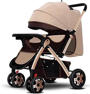 Dreeba One Way Foldable Push Baby Stroller- 9912-Khaki, with Storage Basket, Travel Stroller, Rear Breaks, Compact Foldable Design