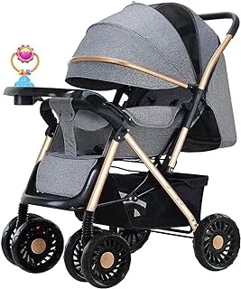 Dreeba Two Way Foldable Push Baby Stroller- A6-Gray, with Storage Basket, Travel Stroller, Rear Breaks, Compact Foldable Design