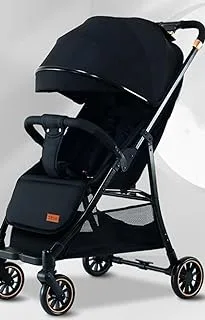 Dreeba One Way Foldable Push Baby Stroller- M676 Black, Lightweight Stroller with Storage Basket, Travel Stroller, Rear Breaks, Compact Foldable Design