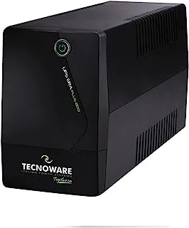 Tecnoware UPS ERA PLUS 800 معًا - مصدر طاقة غير منقطع - 2 مآخذ إخراج عالمية - استقلالية تصل إلى 15 دقيقة مع جهاز كمبيوتر واحد أو 40 دقيقة مع موجه مودم - طاقة 800 VA