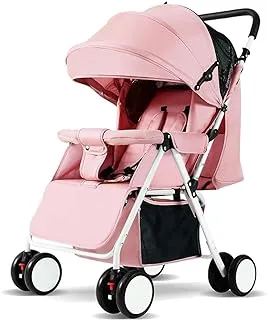 Dreeba One Way Foldable Push Baby Stroller- 803-2-Pink, with Storage Basket, Travel Stroller, Rear Breaks, Compact Foldable Design