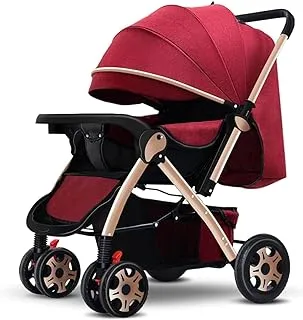 Dreeba One Way Foldable Push Baby Stroller- 9912-Red, with Storage Basket, Travel Stroller, Rear Breaks, Compact Foldable Design