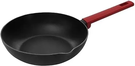 Betty Crocker Forged Aluminum Wok Black/Red,28Cm Thickness 2.8Mm,BC2052