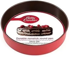 Betty Crocker Round Pan Red/Black,24X24X5Cm Thickness 0.9Mm,BC1071