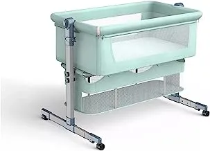 Baby Bedside Sleeper Breathable Attached Mesh Side Toddler Bassinet Attach to Bed Easy Folding Portable Crib Height Adjustable & Convertible Bassinet Baby Rocker