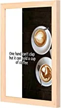 LOWHA one hand can not cleap but it can hold cup of coffee Wall Art with Pan Wood framed Ready to hang for home, bed room, office living room Home decor hand made wooden color 23 x 33cm By LOWHA