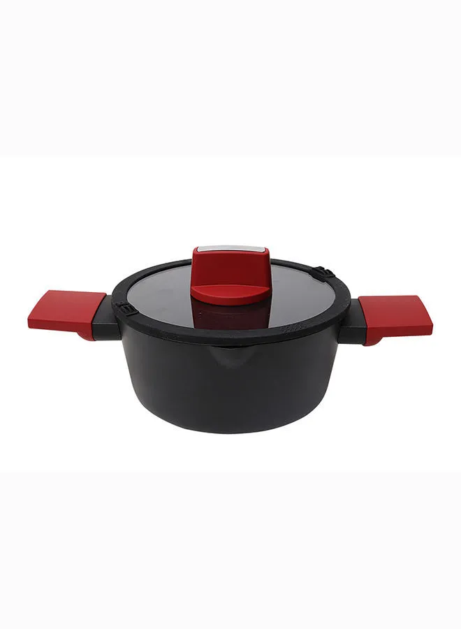 Betty Crocker Betty Crocker Non-Stick Casserole & Glass Lid 28Cm Black