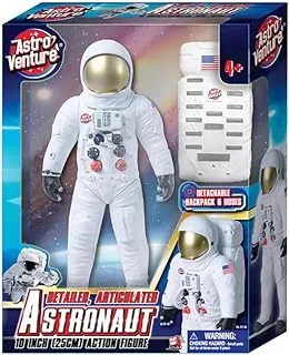 Astro Venture - 10in (25Cm) Astronaut Figure White And Black And Red And Blue And Gold