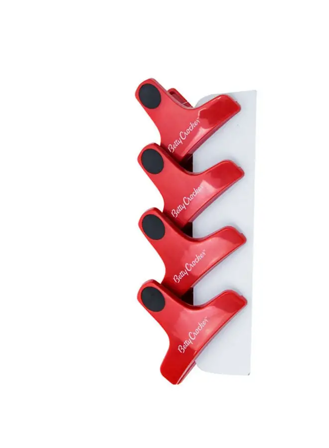 Betty Crocker Betty Crocker Kitchen Clips With Magnet Set Of 4 Pieces Red