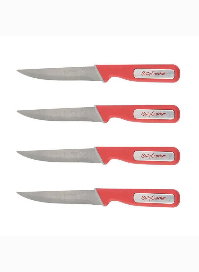 Betty Crocker Betty Crocker Utility Knife Set Of 4 Pieces 12.8Cm Red