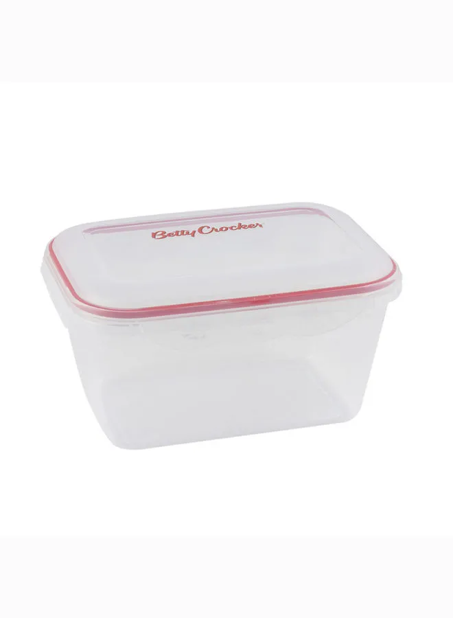 Betty Crocker Betty Crocker Rectangular Food Container 3500Ml Transparent & Red