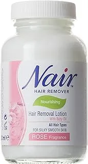 Nair Hair Removal Lotion with Baby Oil - Rose Fragrance, 120 ml