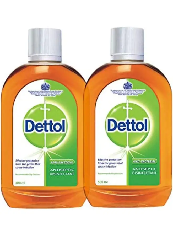 Dettol Antiseptic Antibacterial Disinfectant Liquid,Pack Of 2 Multicolour 500ml
