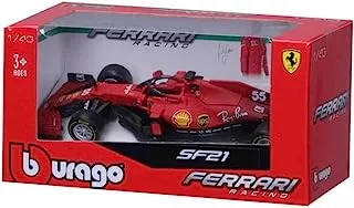سيارة سباق سكوديريا فيراري كارلوس ساينز فورمولا 1 بمقياس 1:43 من بي بوراجو، ألوان متنوعة
