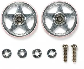 Tamiya Mini 4WD GUP Aluminium Ball-Race Rollers with Plastic Rings 2-Pieces, 19 mm Size, Pink
