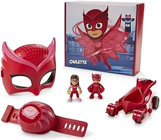 PJ Masks Owlette Power Pack Preschool Toy Set with 2 PJ Masks Action Figures, Vehicle, Wristband, and Costume Mask for Kids Ages 3 and Up