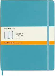 Moleskine Classic Notebook, Soft Cover, XL (19 cm x 24.1 cm) Ruled/Lined, Reef Blue, 192 Pages