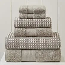 Amrapur Overseas 6-Piece Yarn Dyed Cobblestone Jacquard Towel Set Flax